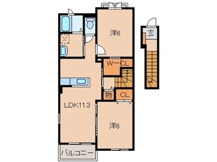 紀和駅 徒歩6分 2階の物件間取画像